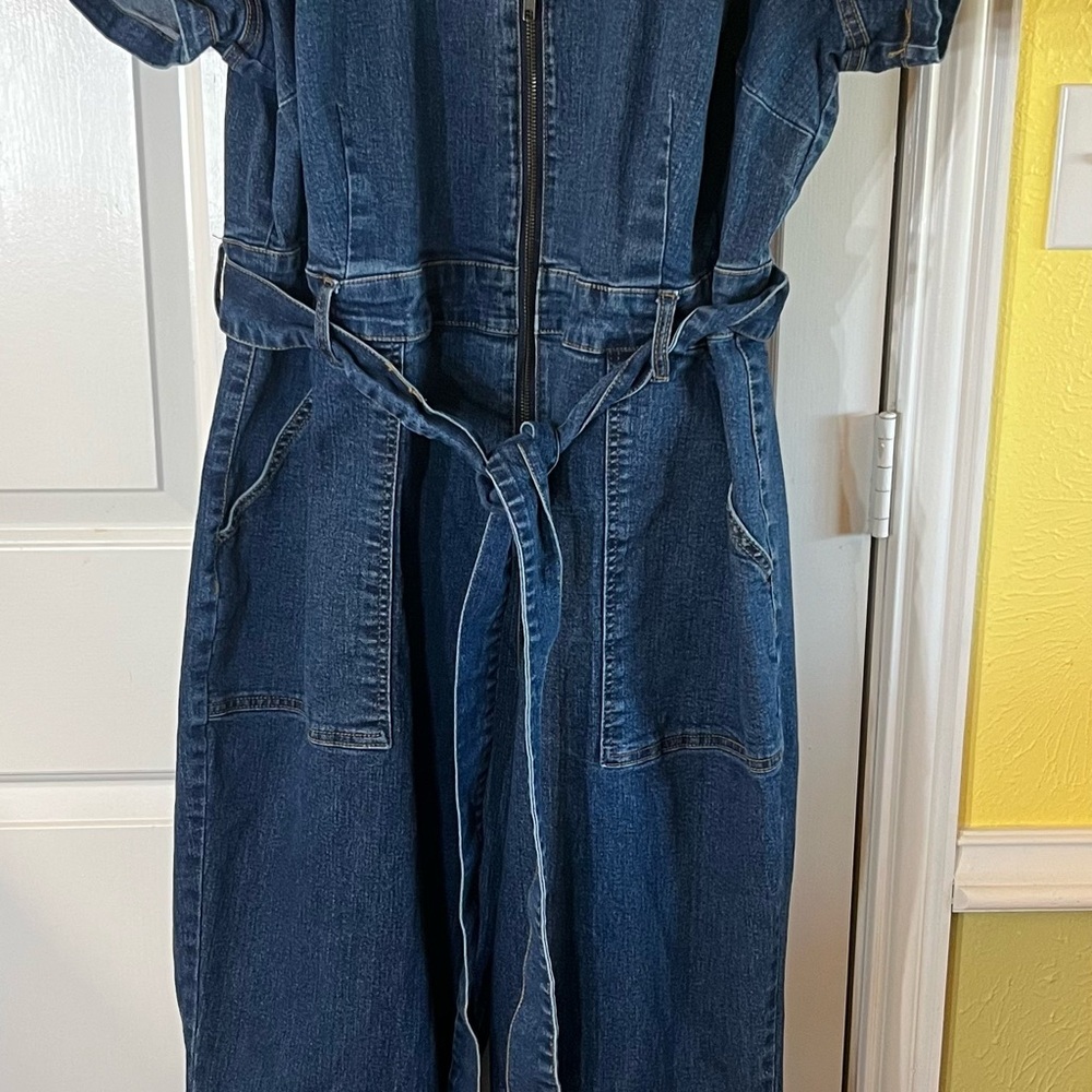Ava & Viv Blue Denim Jumpsuit - Picture 2 of 5